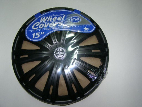 Колпак колеса R15 Гига черная (в мешке 5 упак) (STAR)