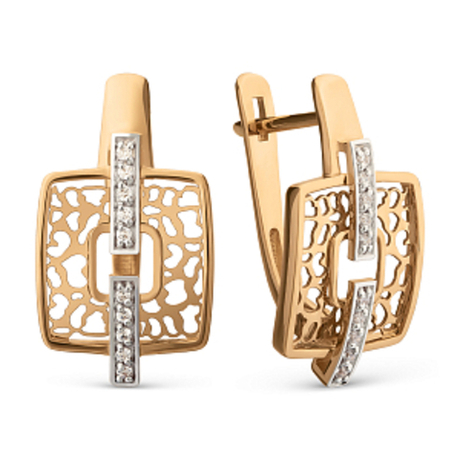 Серьги из золота с фианитами