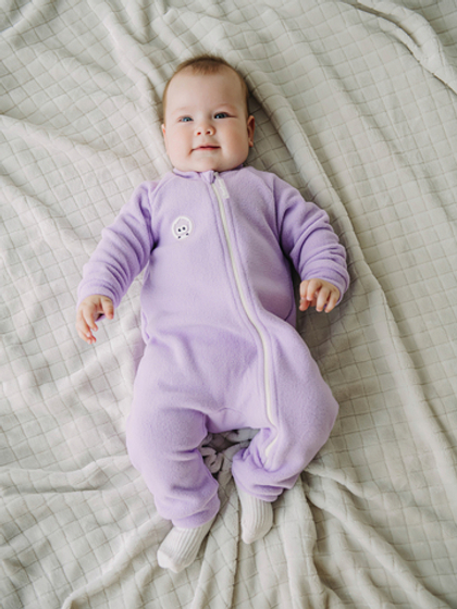 Комбинезон флисовый "Лиловый" 0+