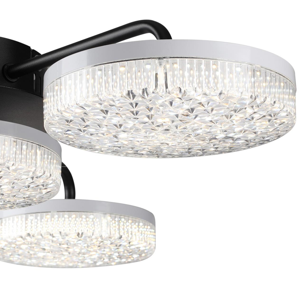 8236/4CL LEDIO LN25 000 черный, металл/акрил Люстра потолочная с ПДУ LED 55W 3000-6000К 220V DIDANA