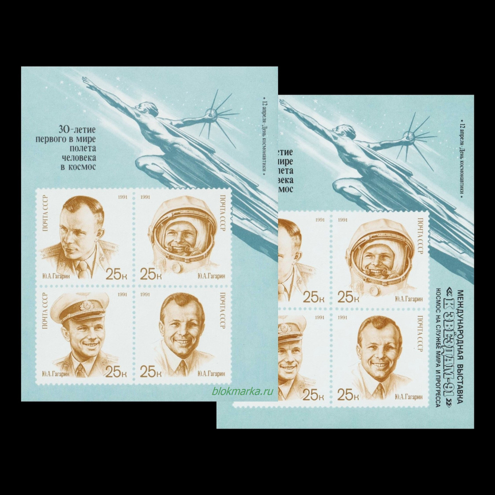 СССР 1991 г № 6310-6311 Серия День космонавтики Чистые Блоки MNH **