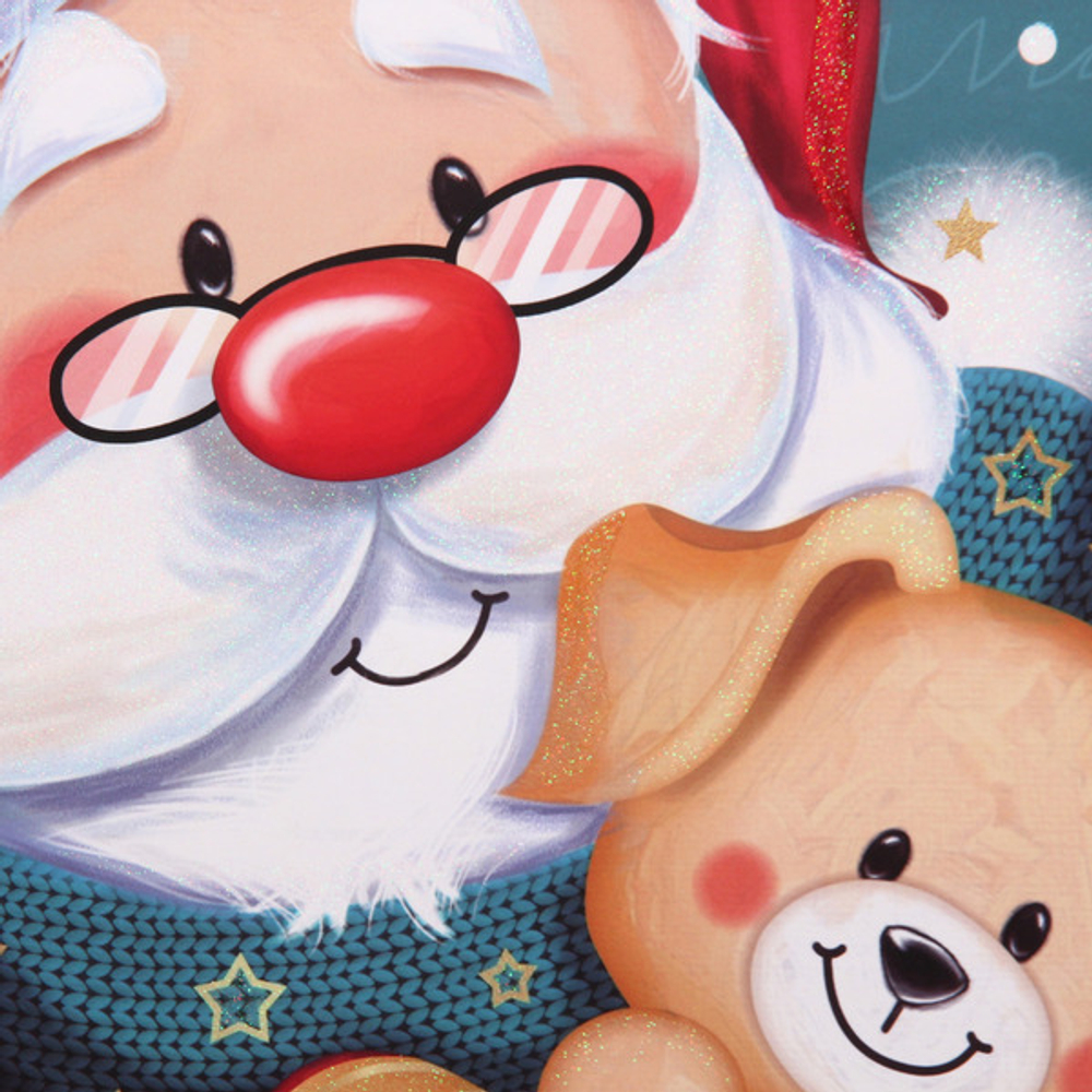 Пакет подарочный «Веселый Дедушка Мороз» 26*32*10 см, микс