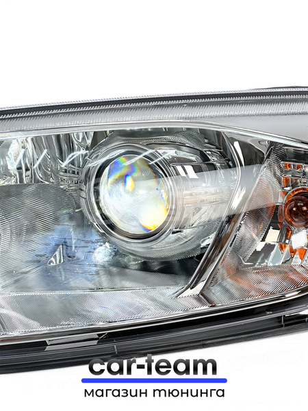 Фары на Лада Гранта передние с Bi LED модулями 3.0 дюйма, хром маска (под ключ)