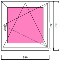 Пластиковое окно 890 х 890 ТермА Эко