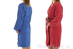 Халат махровый Abyss & Habidecor Swim 308 темно-синий Португалия детали