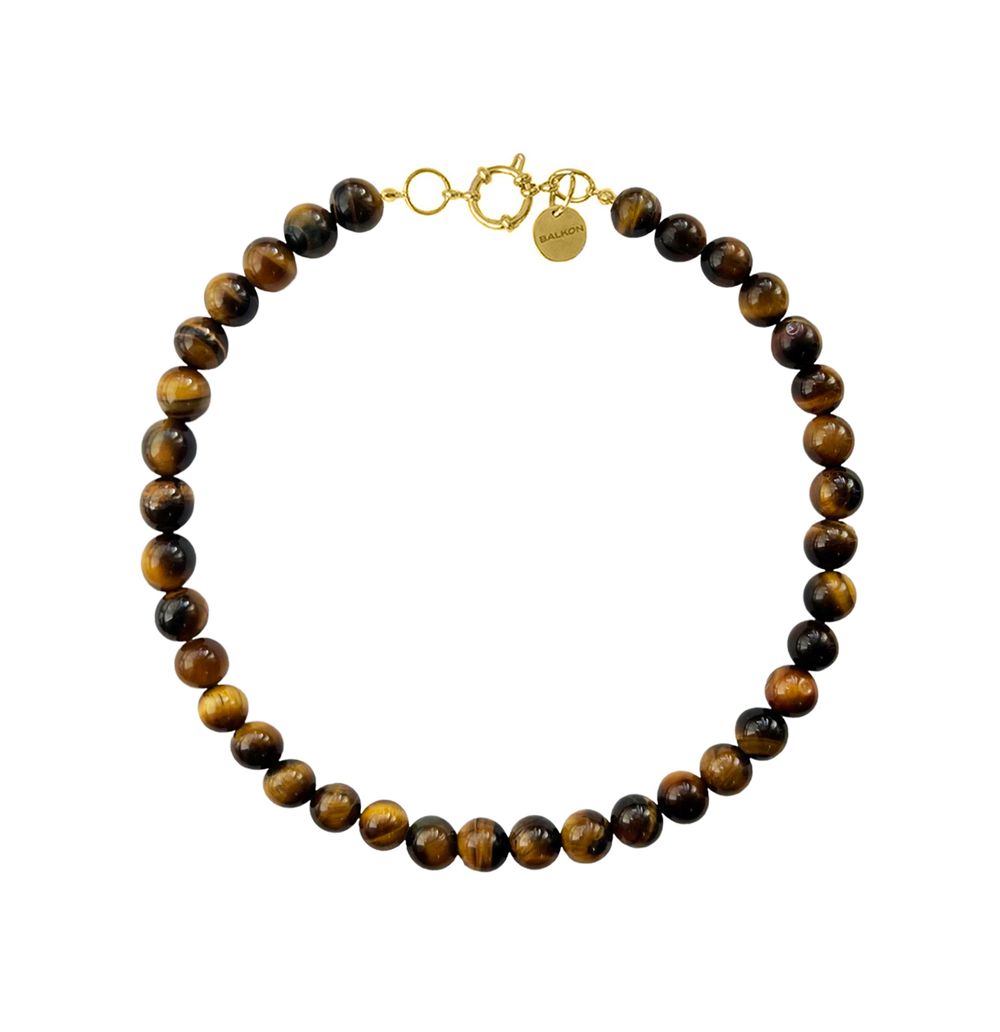 Колье Tiger из бусин камня