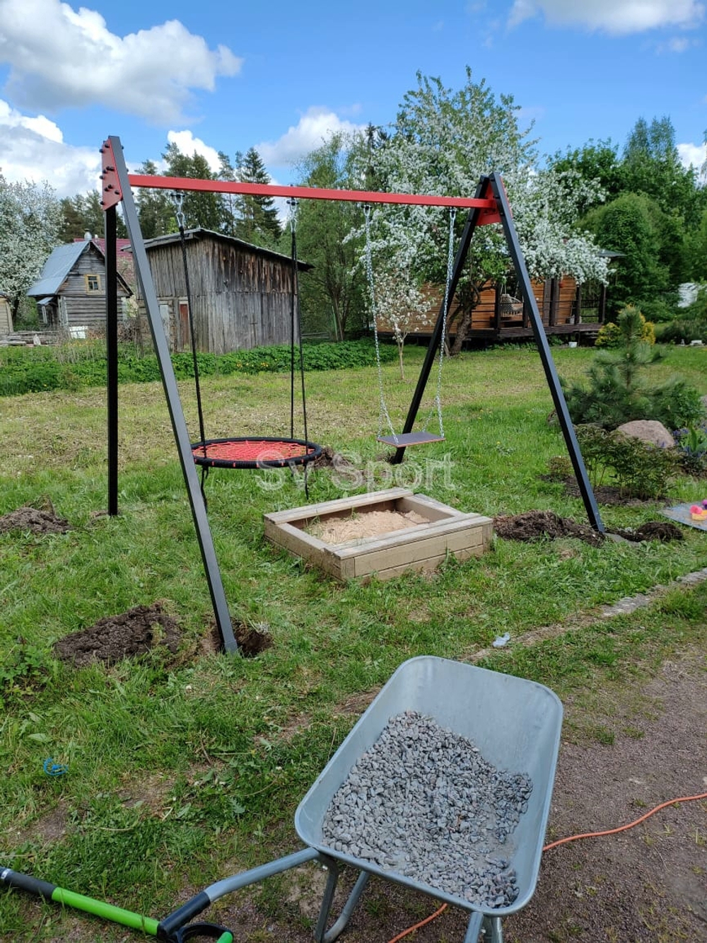 Монтаж уличных качелей Sv Sport