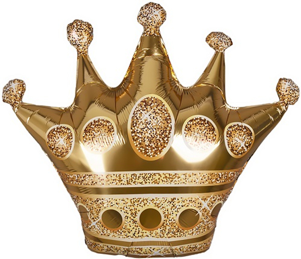 Шар фольга Фигура Золотая корона 34'/86 см с гелием