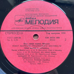 Винтажная виниловая пластинка LP Сборник Есть Такая Страна Жигули (СССР 1990)
