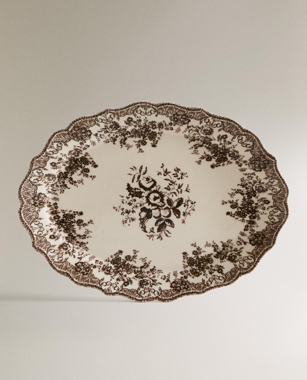 Zara Home блюдо сервировочное из фаянса, цвет синий, 40 см