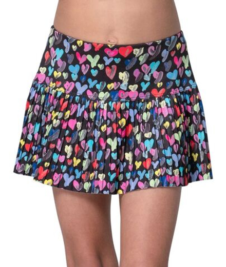 Детская теннисная юбка Lucky in Love Girls Thumbprint Hearts Pleated - multicolor
