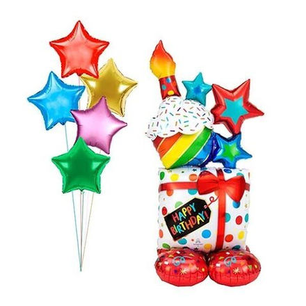 Композиция шаров "Торт и звезды"
