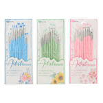 Кисть для рисования Basir художественная, нейлон, набор из 12 шт, 3 цвета корпуса