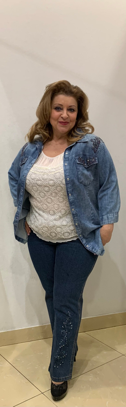 Джинсовая тонкая рубашка