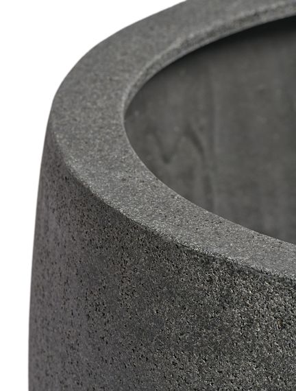 Кашпо TREEZ Effectory - Stone - Большой округлый конус - Тёмно-серый камень