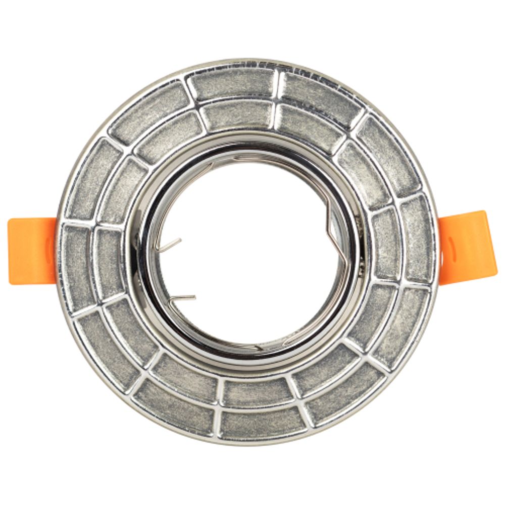 Светильник встраиваемый штампованный ЭРА ST7A CH/SS под лампу MR16 GU5.3 поворотный сатин серебро/хром