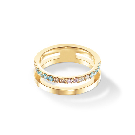 Кольцо Coeur de Lion Multicolour Pastel Gold 0136/40-1590 54