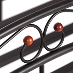 Кровать AT-8077 дерево гевея/металл, 160*200 см (Queen bed), красный дуб/черный