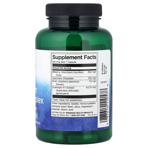 Swanson Vitamins, Bilberry Eyebright Vision Complex, 100 капсул