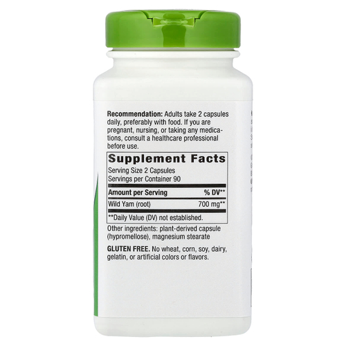 Nature's Way, корень дикого ямса, 180 веганских капсул (350 мг в 1 капсуле)