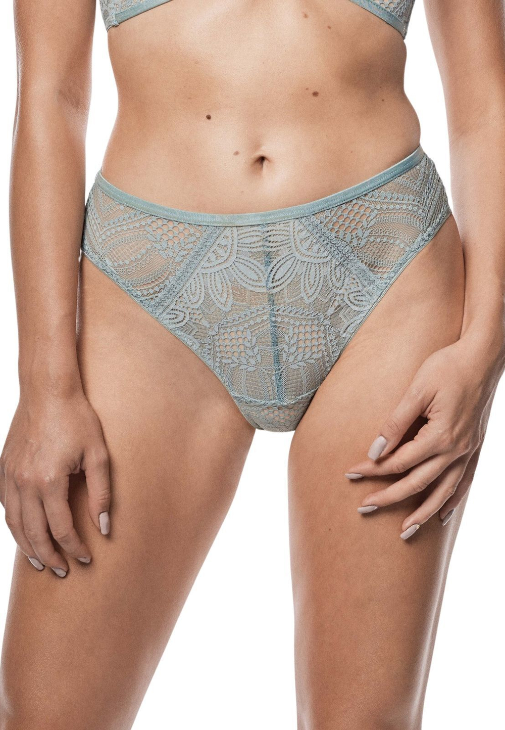 Трусики-бразилиана Julietta со средней линией талии (Размер: S) (Цвет: голубой)