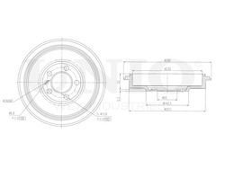 Барабан тормозной задний UNIO BRD-10005
