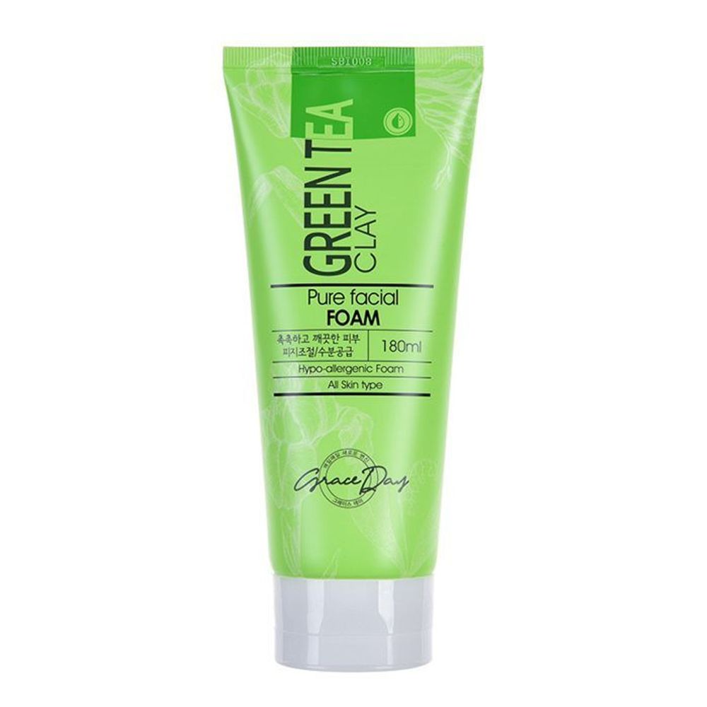 Пенка для умывания с зеленой глиной GRACE DAY Green Tea Clay Pure Facial Foam 180 мл