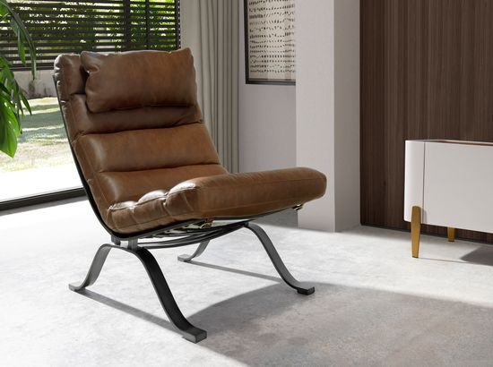 Кресло из темно-коричневой кожи модель 5161 Испания 