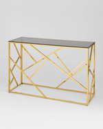 Консоль АРТ ДЕКО 120х40 золото стекло smoke