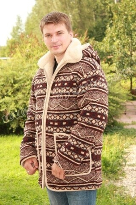 Мужская куртка Аляска с верблюжьей шерстью (с капюшоном)(мод.71)