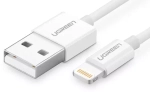 Кабель Ugreen US155 Lightning To USB 2.0 A Male Cable/White 2M, 20730