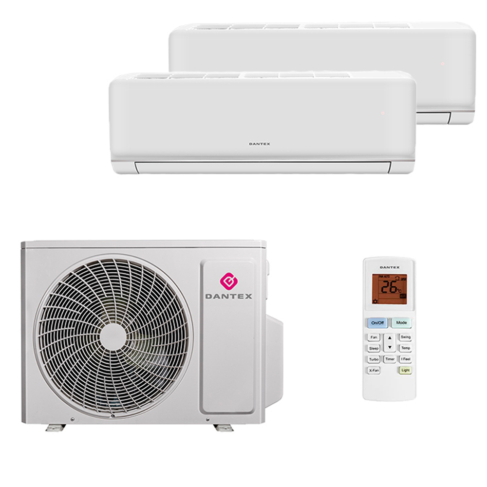 Мультисплит система на 2 комнаты Dantex RK-MW09HG x 2 / RK-2M18HGE-W