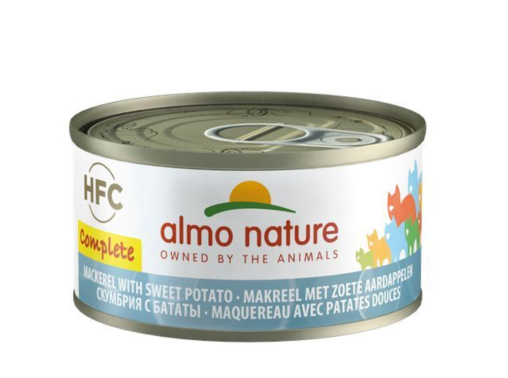 Almo Nature Полнорационные консервы для кошек с скумбрией и бататом (Complete - Mackerel with Sweet Potato) 0,07 кг x 1 шт.