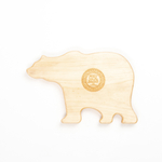 Деревянная менажница "Медведь" из кедра для подачи блюд и закусок с гравировкой "Never say Never"