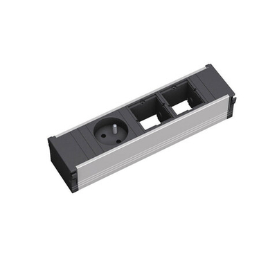 POWER FRAME 1schuko +2 custom СЕРО-ЧЕРНЫЙ