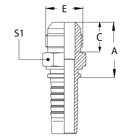 Фитинг DN 38 JIC (Ш) 1.7/8