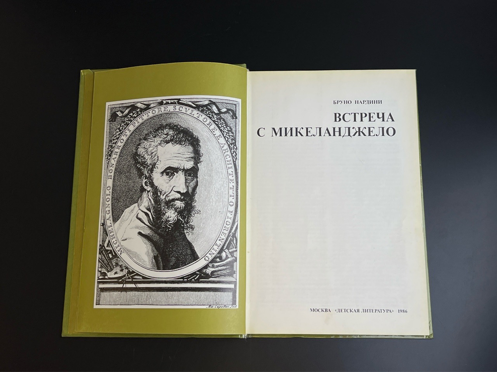 Книга Встреча с Микеланджело - Бруно Нардини. Издательство Детская литература 1986 год СССР