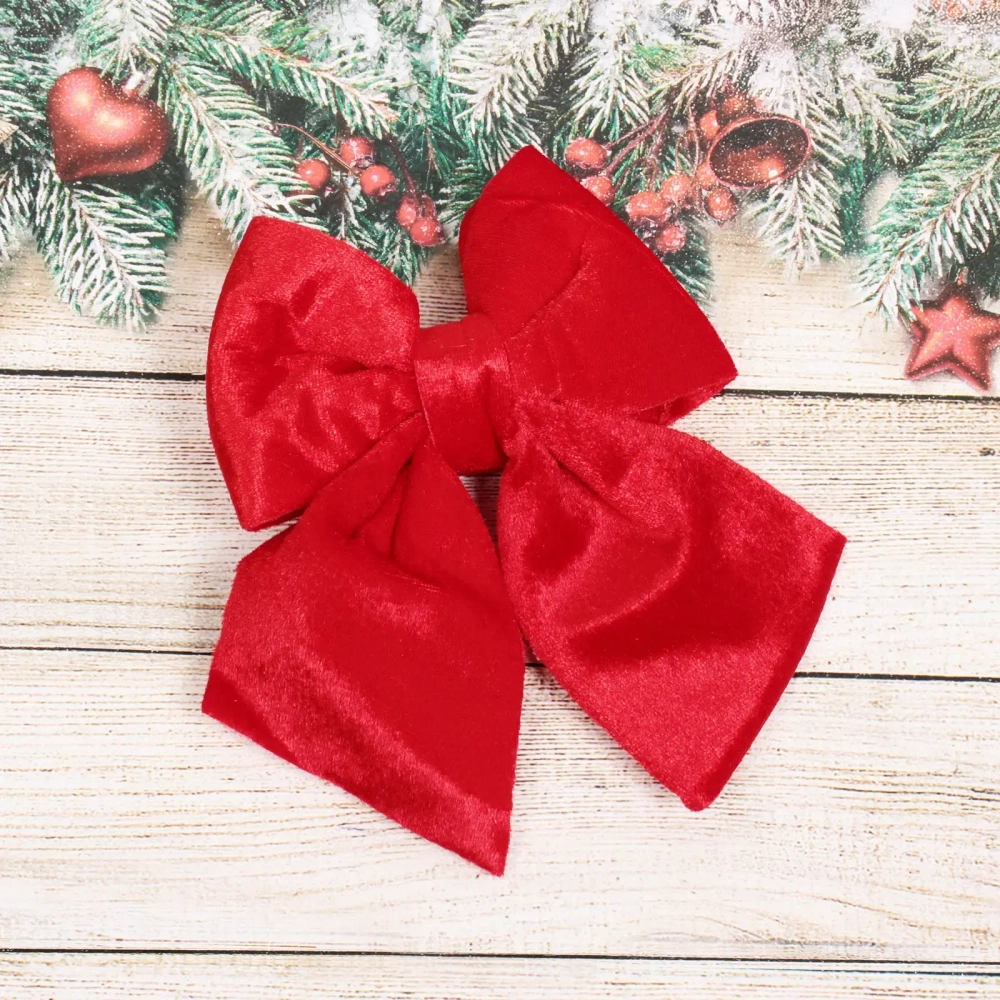 Бант на ёлку «Велюровый стиль» 15*20 см, красный