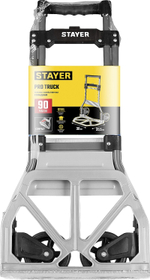 STAYER PROTruck, до 90кг, каркас из стали, платформа из алюминия, платформа 39х28см, колеса d13см, вес 4кг, складная хозяйственная тележка (38755-90)