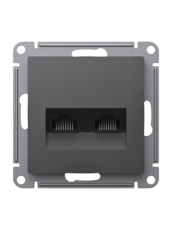 Розетка компьютерная 2-м AtlasDesign RJ45+RJ45 кат.5E механизм базальт SE ATN001485