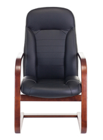 Кресло Бюрократ T-9923WALNUT-AV черный кожа полозья дерево коричневый