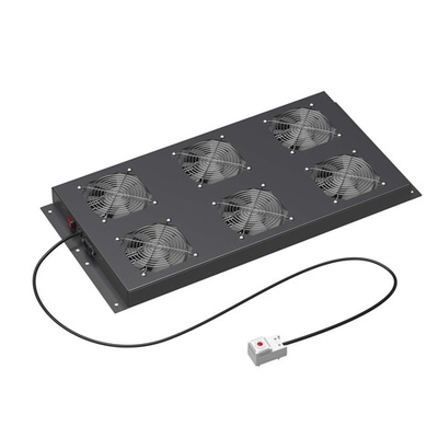 Потолочный модуль 6 вентиляторов с термостатом для крыши напольных 19" IT-корпусов ДКС серии CQE шириной 800мм, RAL7011