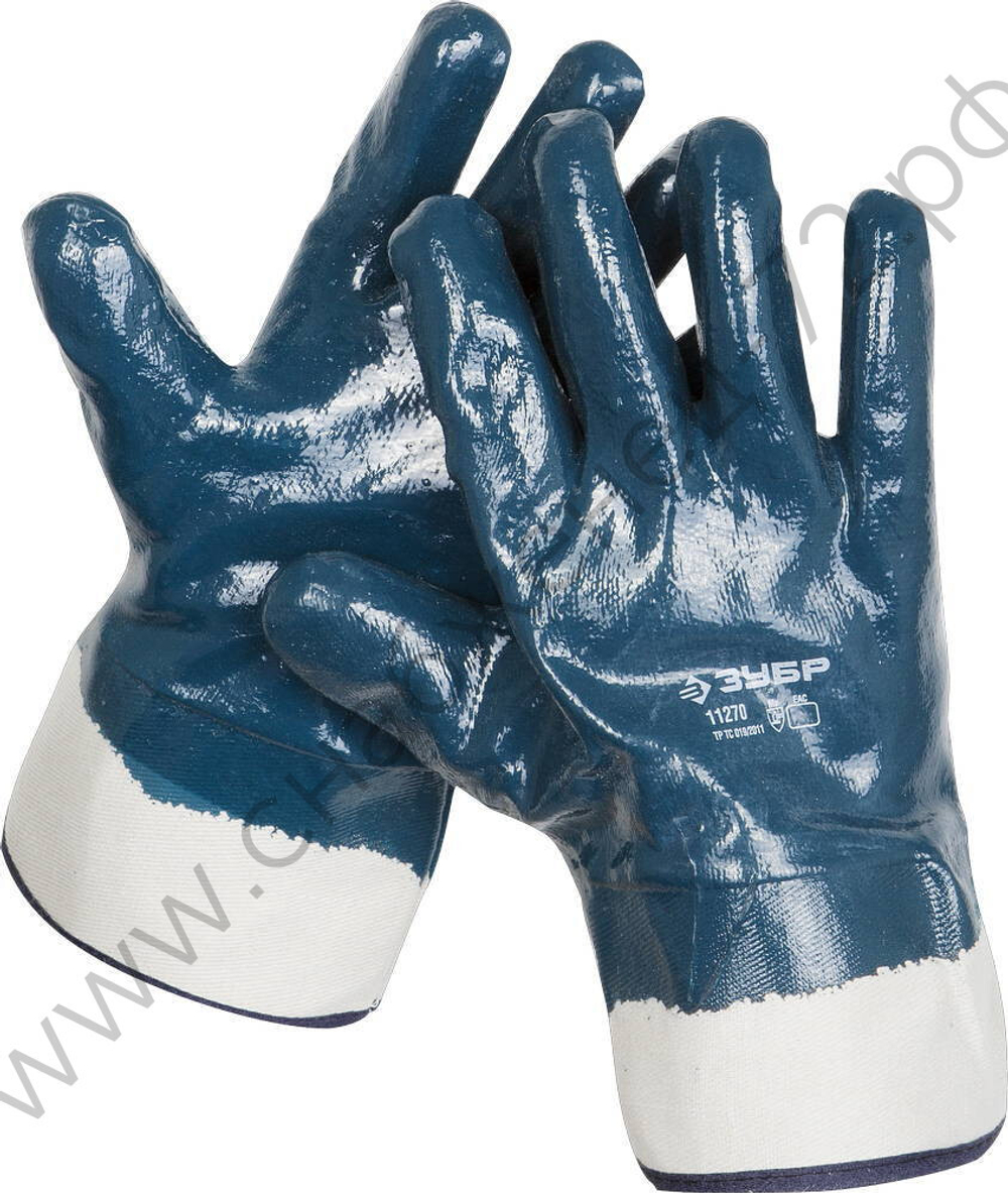 ЗУБР HARD р.XL(10), с нитриловым покрытием, масло-бензостойкие, износостойкие, прочные перчатки, Профессионал (11270-XL)