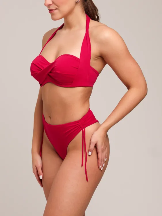 Купальный бюст Zebra бандо поролоновая чаша на каркасах (красный)