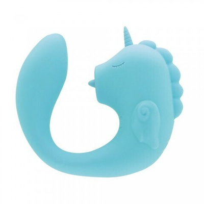 Вибромассажер Unihorn - C Horse - Ocean Peak со стимуляцией язычком, голубой