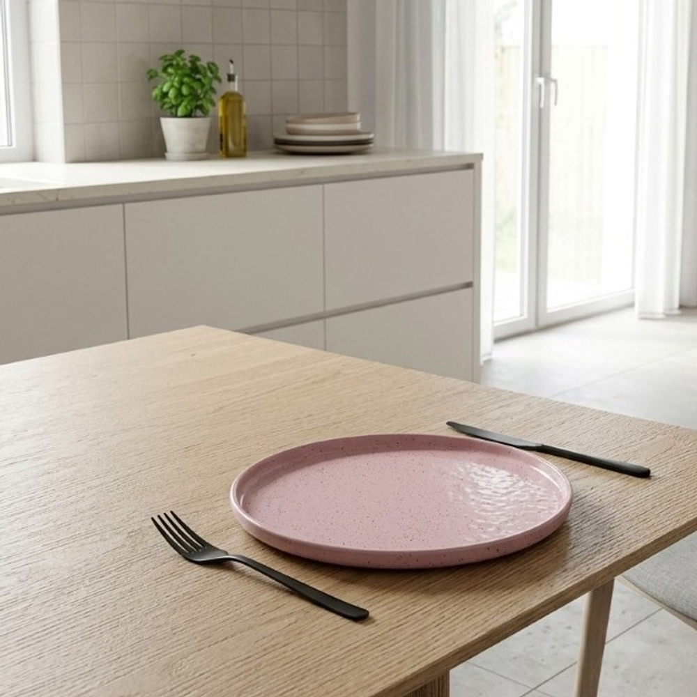 Тарелка Tefat, 257х257х21, розовый, керамика