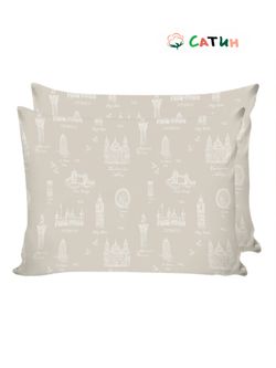 Постельное белье Milky Garden "Foggy Albion" семейное  Наволочка 50х70 см 2 шт  Простынь на резинке 160х200 см  Пододеяльник 145х215 см(2шт)