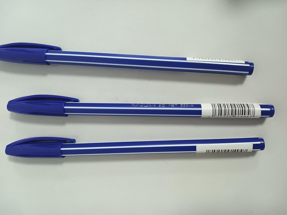 Ручка шариковая шестигранная, 0,7мм, синяя, пластиковый наконечник