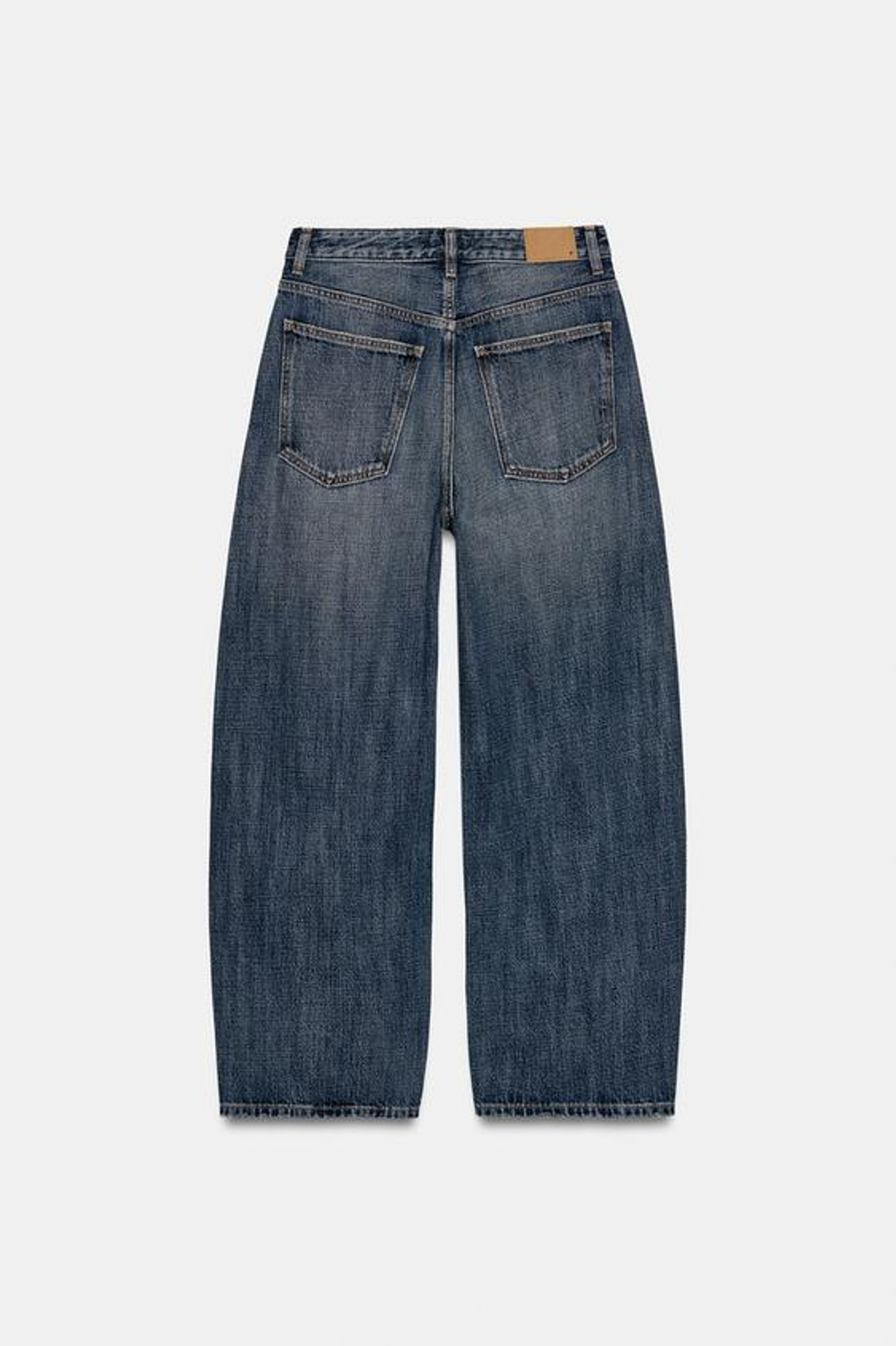 ZARA ДЖИНСЫ TRF BAGGY BALLOON СО СРЕДНЕЙ ПОСАДКОЙ, ВЫЦВЕТШИЙ СИНИЙ