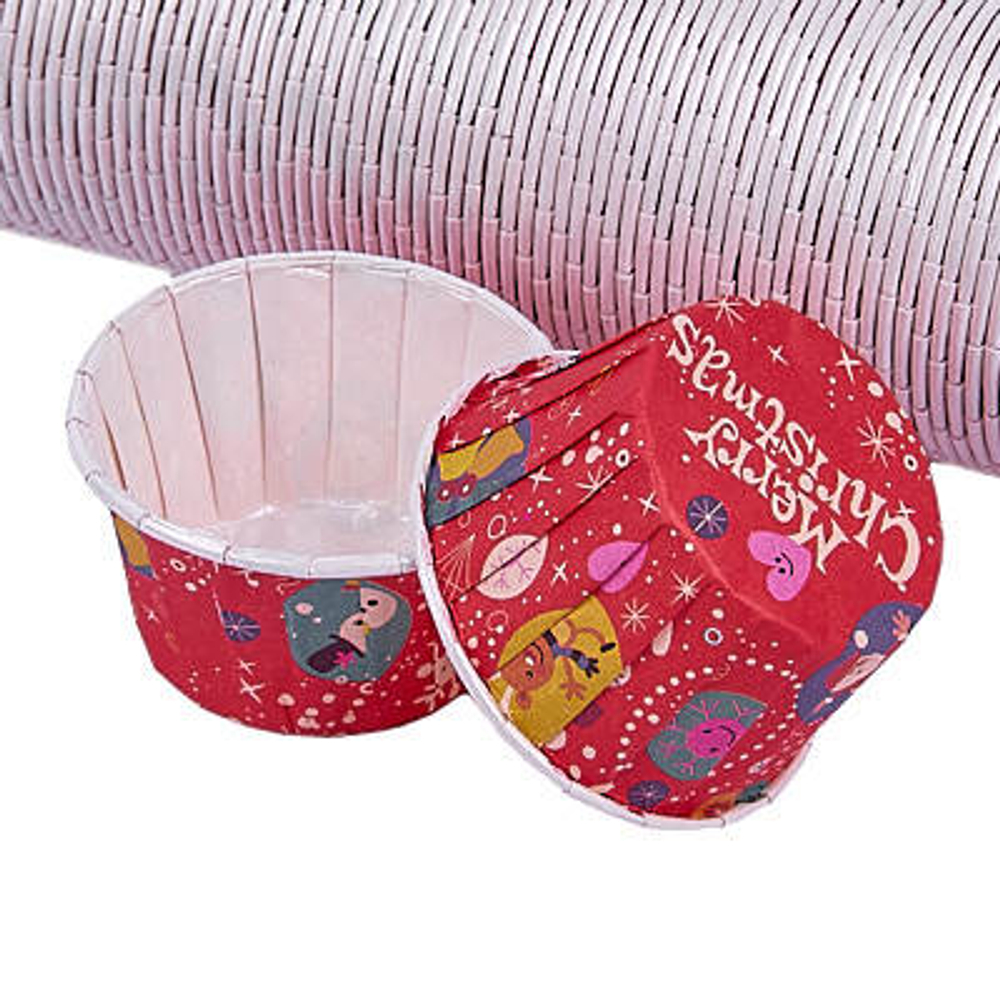 Капсулы бумажные с жёстким бортиком новогодние 10шт